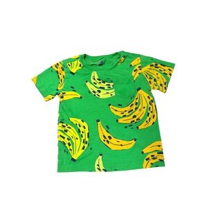 Tea Collection Boys Green Banana Print Graphic Pocket T-Shirt Size 3 Kids